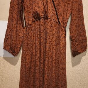 DownEast Rust Floral Maxi Dress